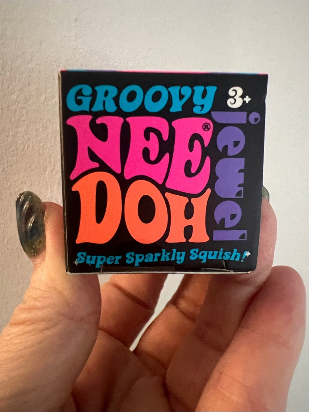 NeeDoh Groovy Jewel: Super Sparkly Squish Toy - Blue Jewel - RARE
